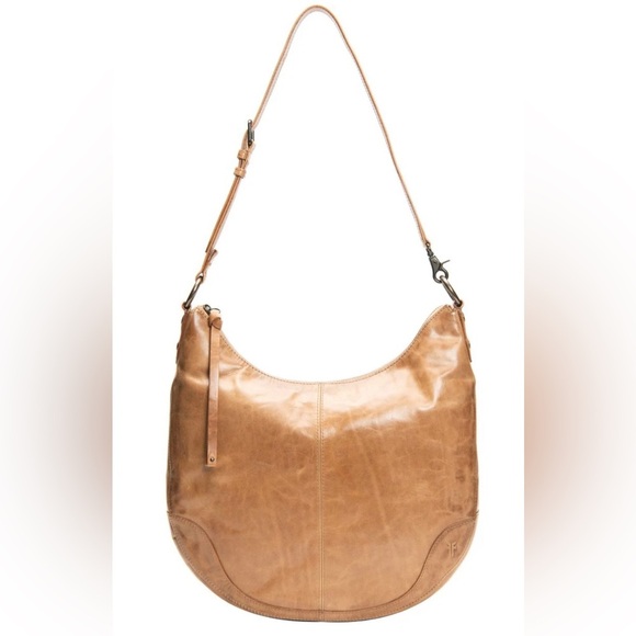 Frye Melissa Scooped Hobo Leather Large Bag Beige AUTHENTIC -LIKE NEW - Picture 3 of 12